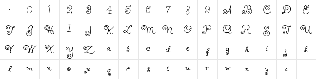 HFF Whirly Whorl Regular Character Map