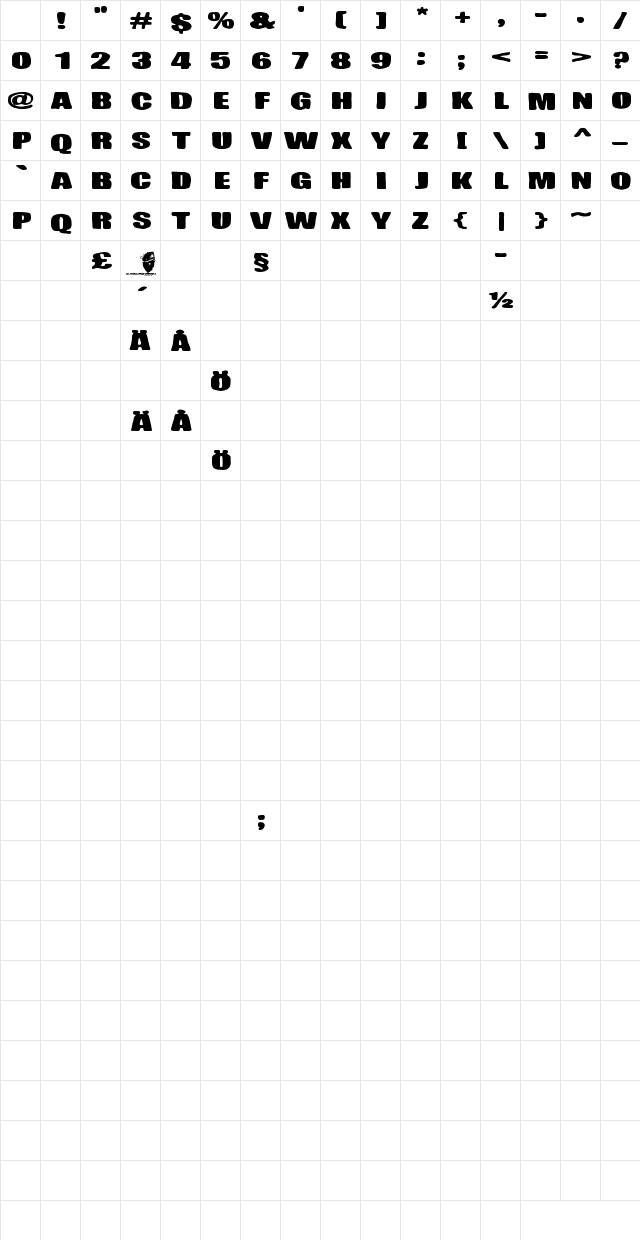 Hiekkalasi Regular Character Map Hiekkalasi Regular Character Map