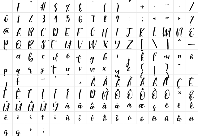 Highline Alternates Regular Character Map Highline Alternates Regular Character Map