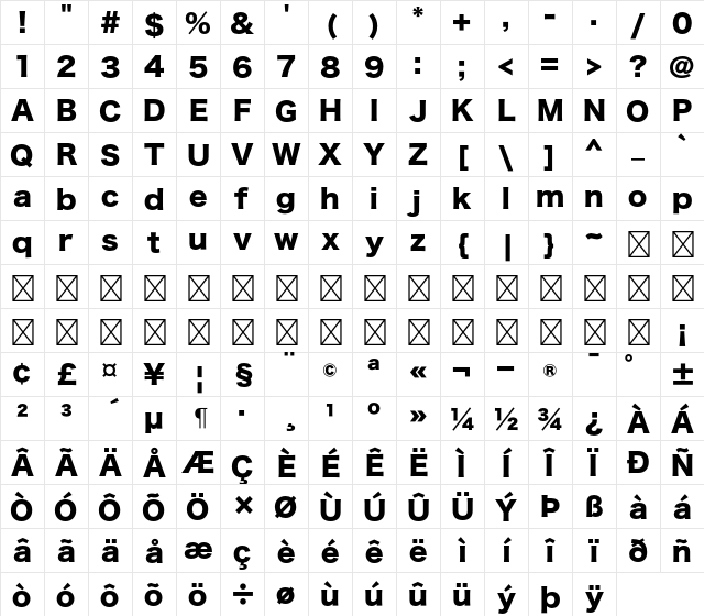 Hiragino Kaku Gothic StdN W8 Character Map Hiragino Kaku Gothic StdN W8 Character Map