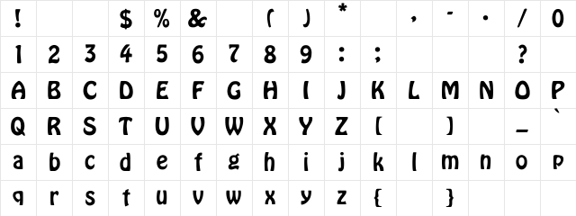 Hobo Regular Character Map Hobo Regular Character Map