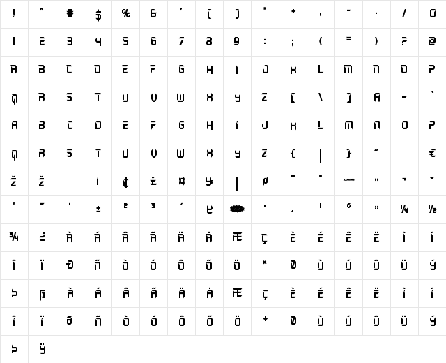 Holo-Jacket Bold Bold Character Map Holo-Jacket Bold Bold Character Map