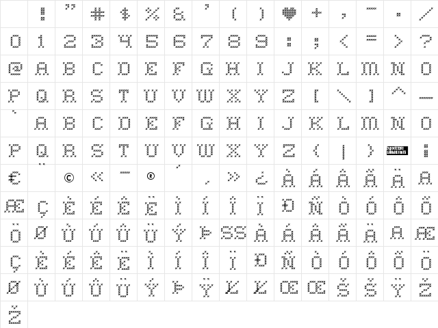 Home Sweet Home Regular Character Map