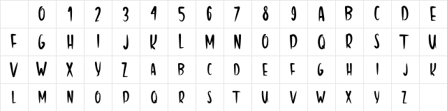 Home Sweet Home Regular Character Map Home Sweet Home Regular Character Map