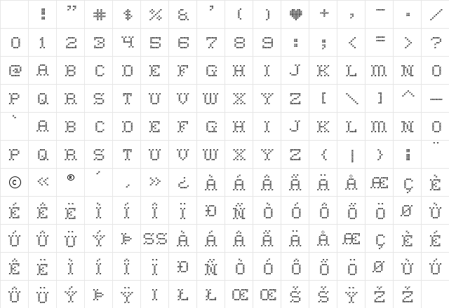 Home Sweet Home Regular Character Map Home Sweet Home Regular Character Map