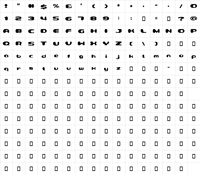 MilkyWell Regular Character Map