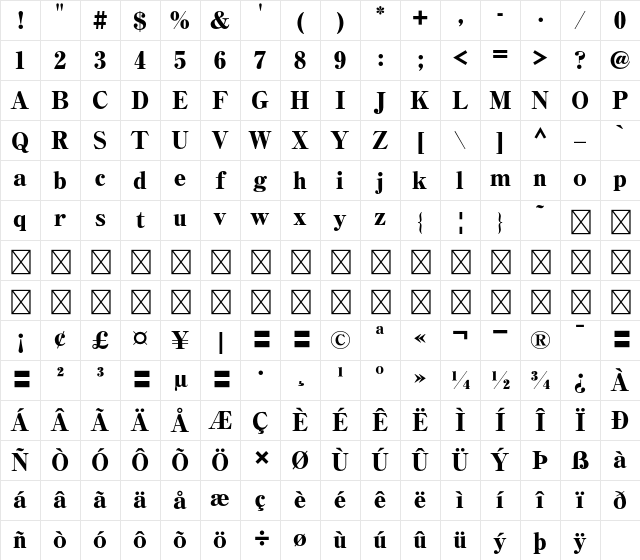A-OTF Honami Std U Character Map