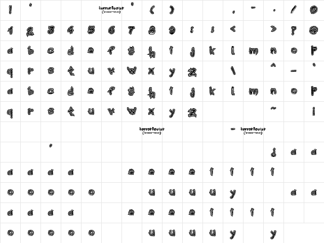 Horror Poster Regular Character Map