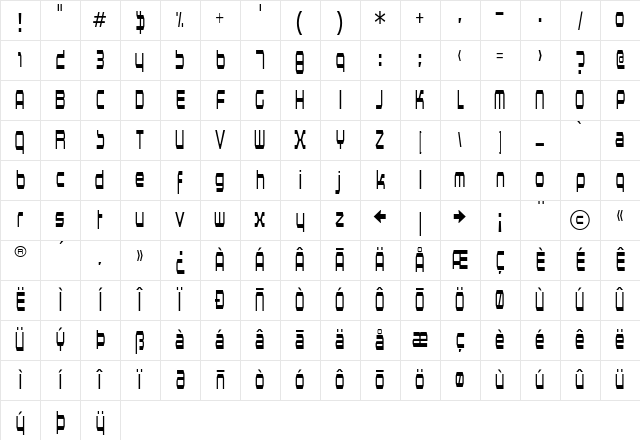 Horsepower Regular Character Map Horsepower Regular Character Map