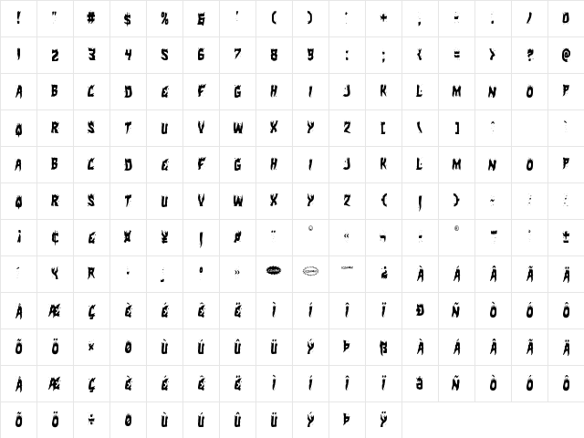Hot Kiss Condensed Condensed Character Map Hot Kiss Condensed Condensed Character Map