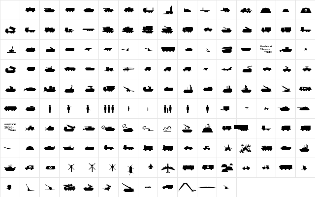Milpics Generic Character Map