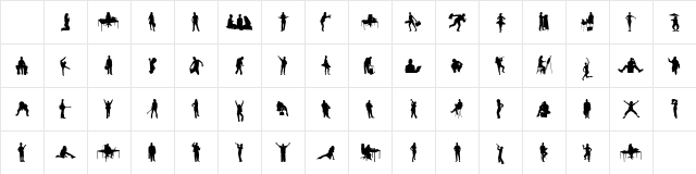 Human Silhouettes Free Two Regular Character Map Human Silhouettes Free Two Regular Character Map
