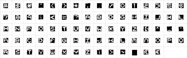 Mishmash 4x4o BRK Regular Character Map