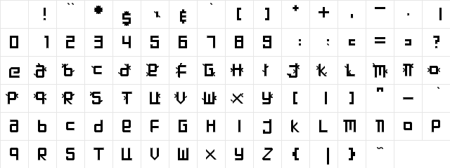 Hutan Regular Character Map Hutan Regular Character Map