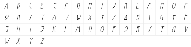 HystericCaps Oblique Character Map HystericCaps Oblique Character Map