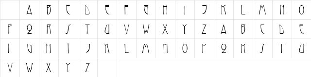 HystericCaps Normal Character Map