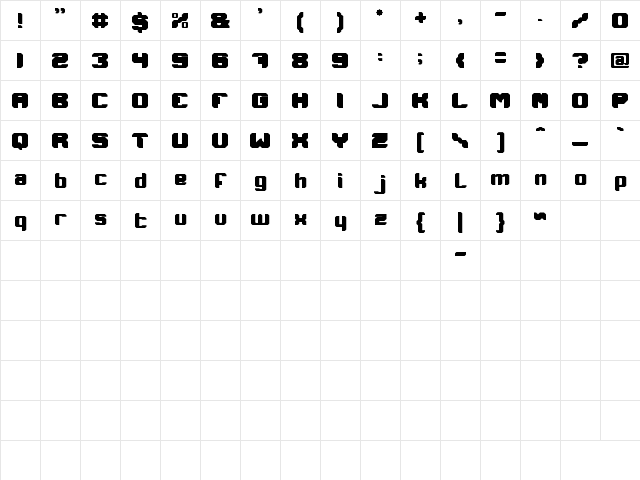 I AM A ROBOT Regular Character Map