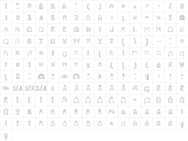 I am online with u Personal Use Only Dashed Character Map