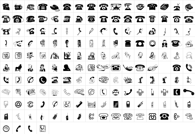 I AM TELEFONO Regular Character Map