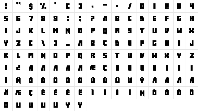 I fink u freeky Regular Character Map