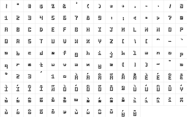 i8080 Regular Character Map