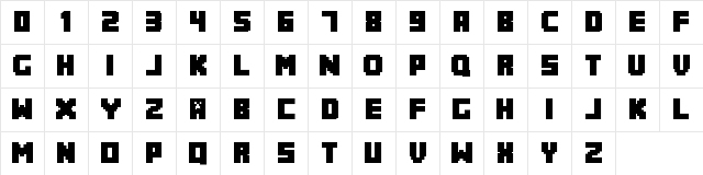Minecrafter Regular Character Map Minecrafter Regular Character Map