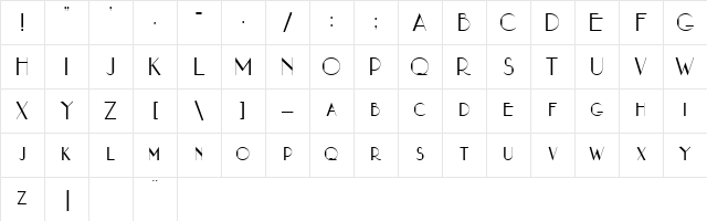 Ibex Normal Character Map