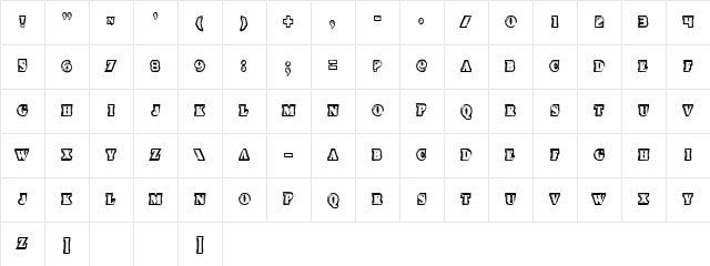 Icebox Art Condensed Condensed Character Map