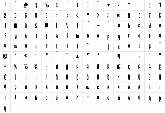 Ignoto Regular Character Map