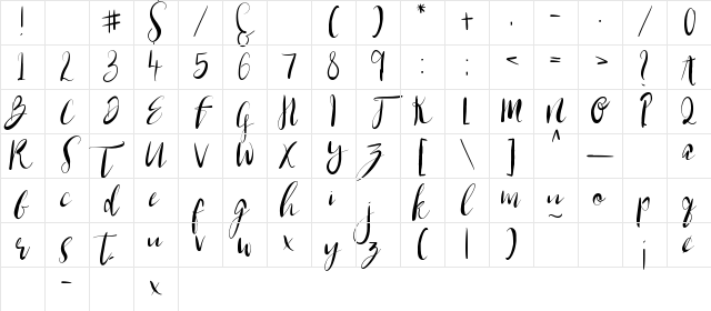 Illabarook Regular Character Map