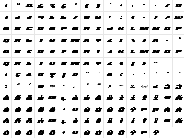 Illumino Condensed Italic Condensed Italic Character Map Illumino Condensed Italic Condensed Italic Character Map