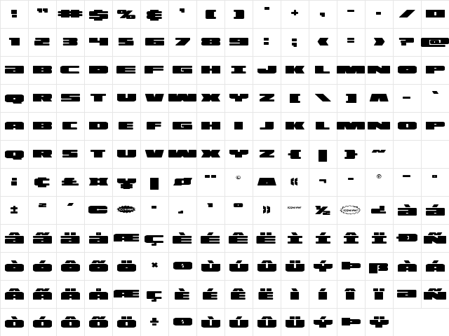 Illumino Expanded Expanded Character Map