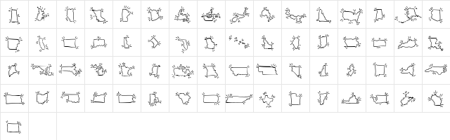 Mini Pics Borderline Spurt Regular Character Map