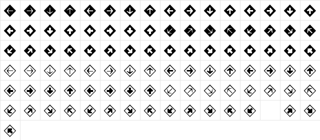 Mini Pics Directional DA Regular Character Map Mini Pics Directional DA Regular Character Map
