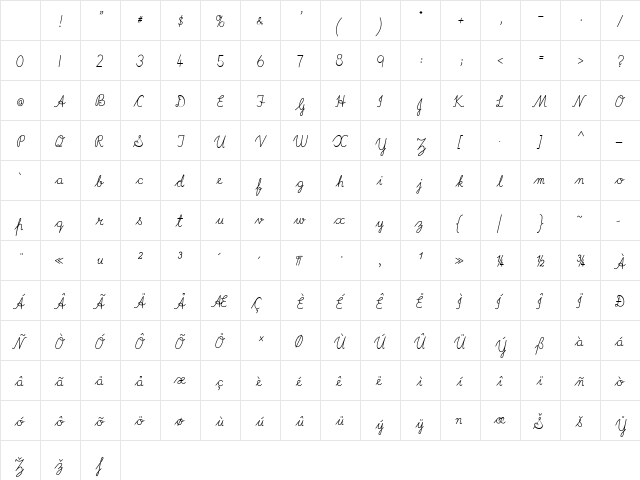 Imrans School 2 Regular Character Map Imrans School 2 Regular Character Map