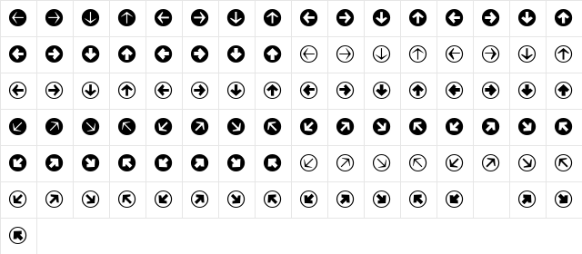 Mini Pics Directional RA Regular Character Map