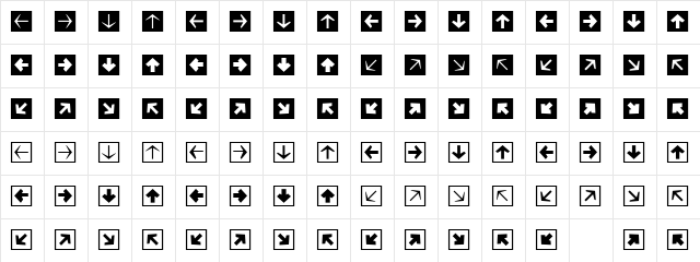 Mini Pics Directional SA Character Map