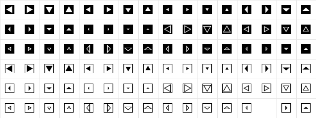 Mini Pics Directional ST Character Map