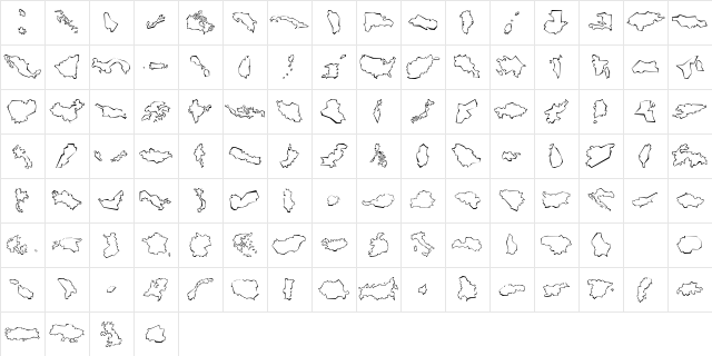 Mini Pics Global N Cutout Regular Character Map