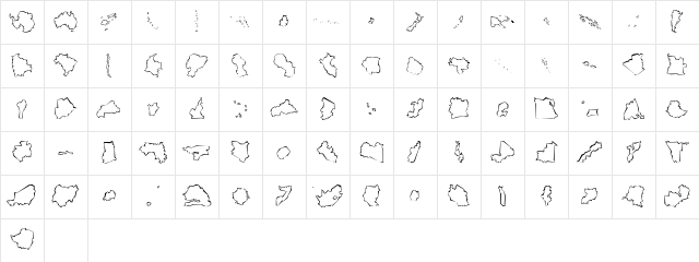 Mini Pics Global S Cutout Regular Character Map