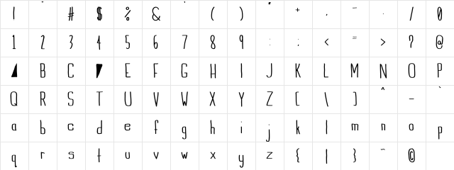 Indie Summer Bold Character Map