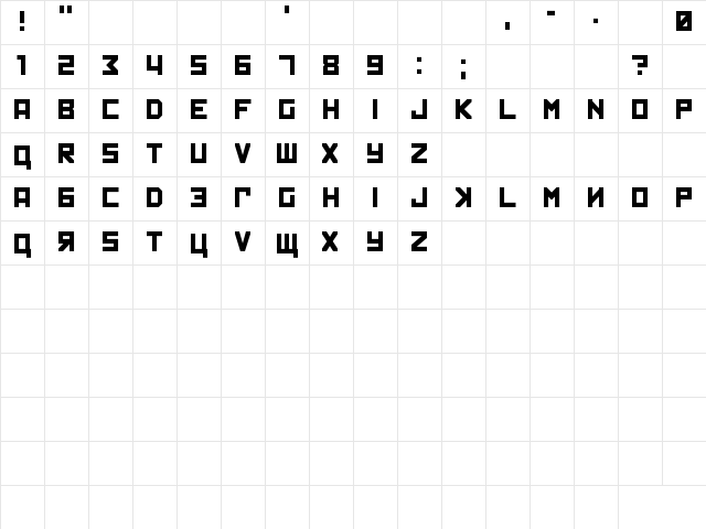 Kremlin Regular Character Map