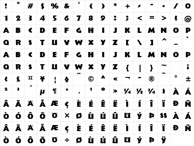 Informal011 Blk BT Black Character Map