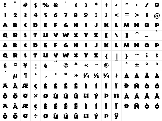 Informal 011 Black Character Map