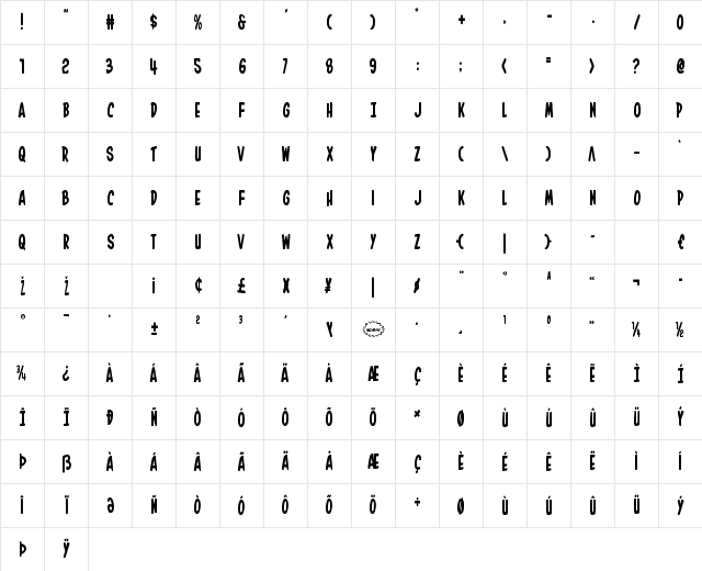 In-House Edition Condensed Condensed Character Map In-House Edition Condensed Condensed Character Map