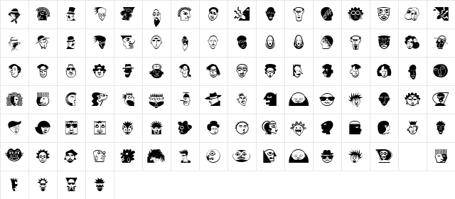 Mini Pics Lil Faces Character Map