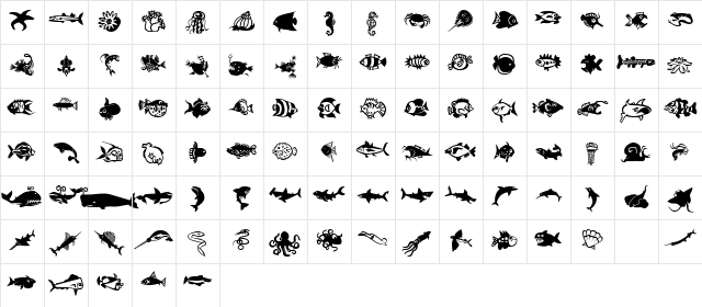 Mini Pics Lil Fishies Regular Character Map Mini Pics Lil Fishies Regular Character Map