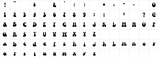 Inkwell Regular Character Map