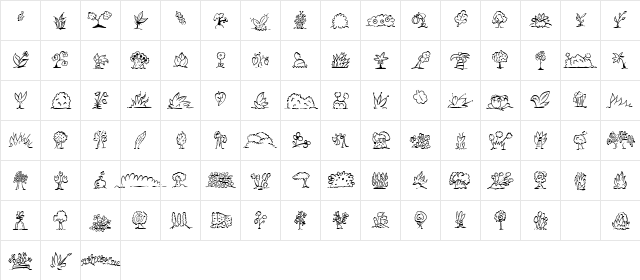 Mini Pics Uprooted Leaf Character Map
