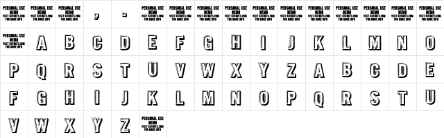 Intaglio DEMO Regular Character Map